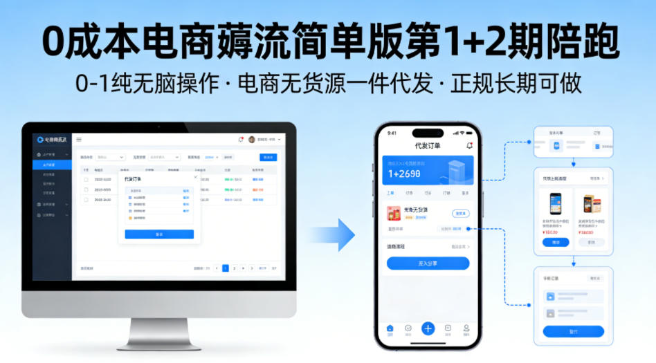 0成本电商薅流简单版第1+2期陪跑，0-1纯无脑操作，电商无货源一件代发，正规长期可做-云顶