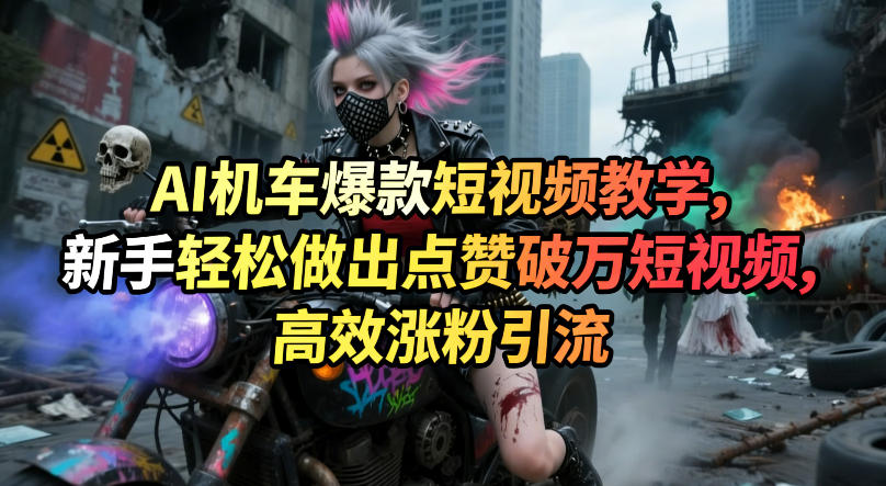 AI机车爆款短视频教学，新手轻松做出点赞破万短视频，高效涨粉引流-云顶