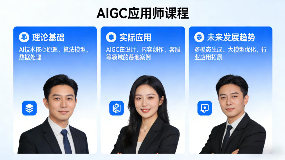 AIGC应用师课程，覆盖了AI技术的理论基础、实际应用、以及未来发展趋势-云顶