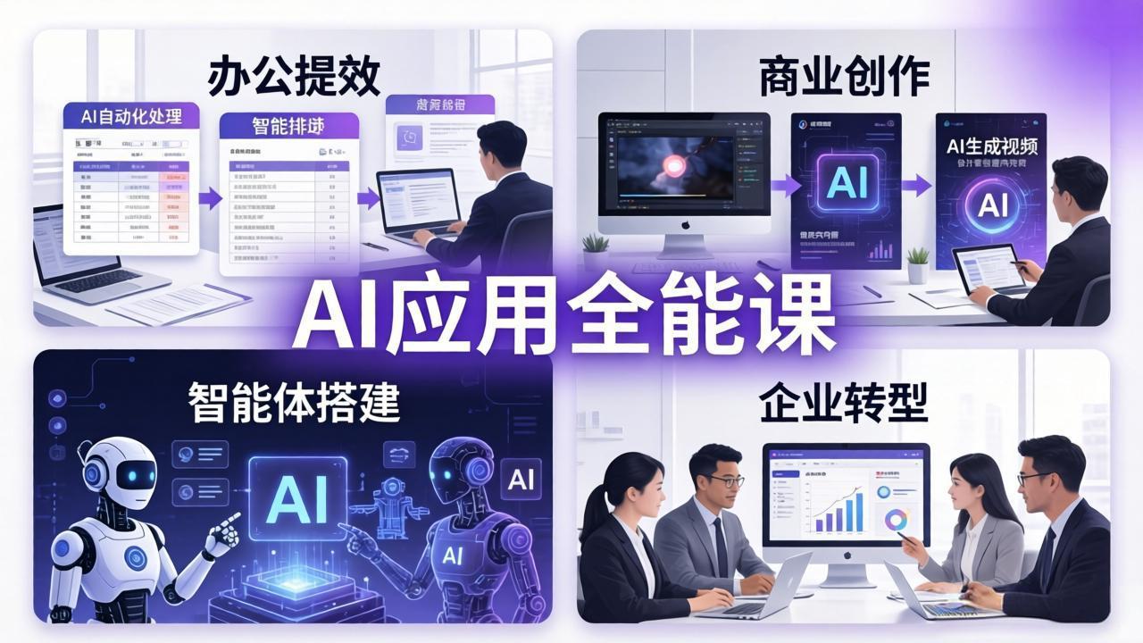 AIGC 应用全能课:办公提效、商业创作、智能体搭建、企业转型,一站式学会AI应用-云顶