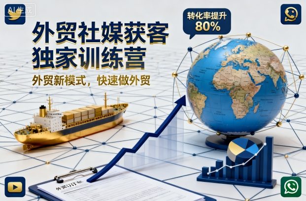 外贸社媒获客独家训练营,外贸新模式,快速做外贸(更新26年3月)-云顶