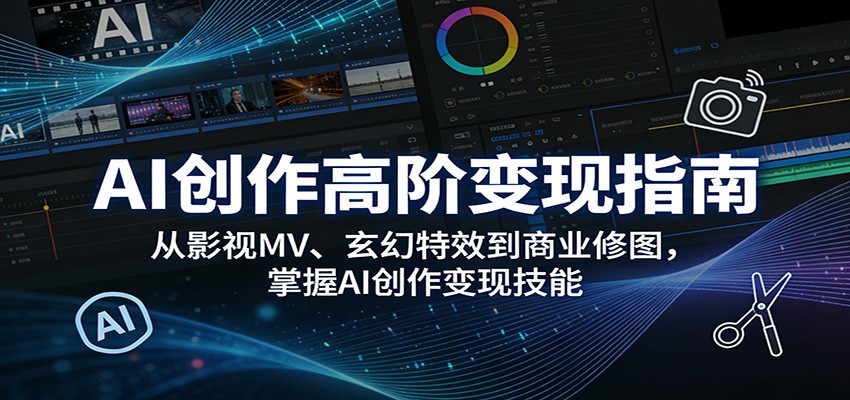 AI创作高阶变现指南：从影视MV、玄幻特效到商业修图，掌握AI创作变现技能-云顶