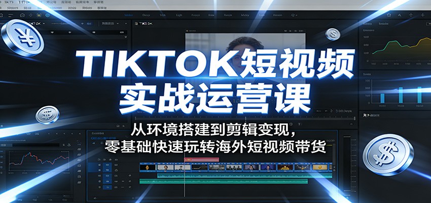 TIKTOK短视频实战运营课：从环境搭建到剪辑变现，零基础快速玩转海外短视频带货-云顶