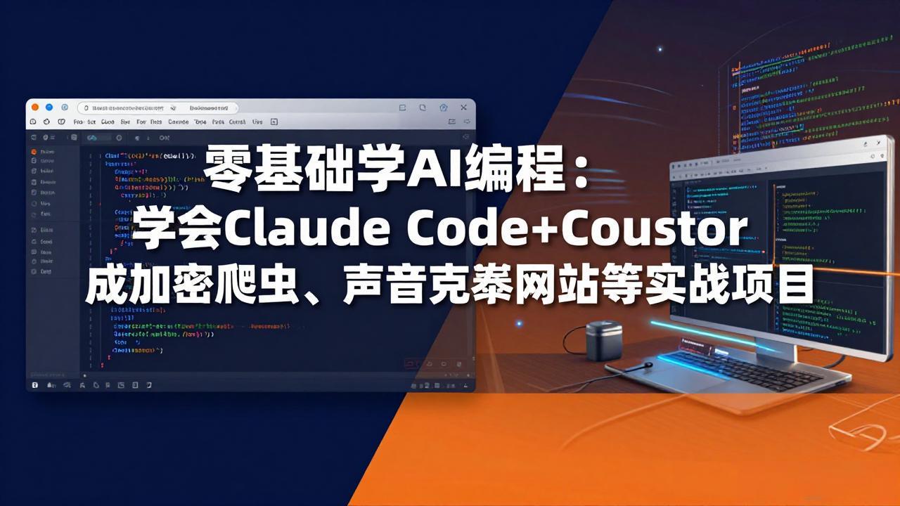 零基础学AI编程：学会Claude Code+Cursor完成加密爬虫、声音克隆网站等实战项目-云顶