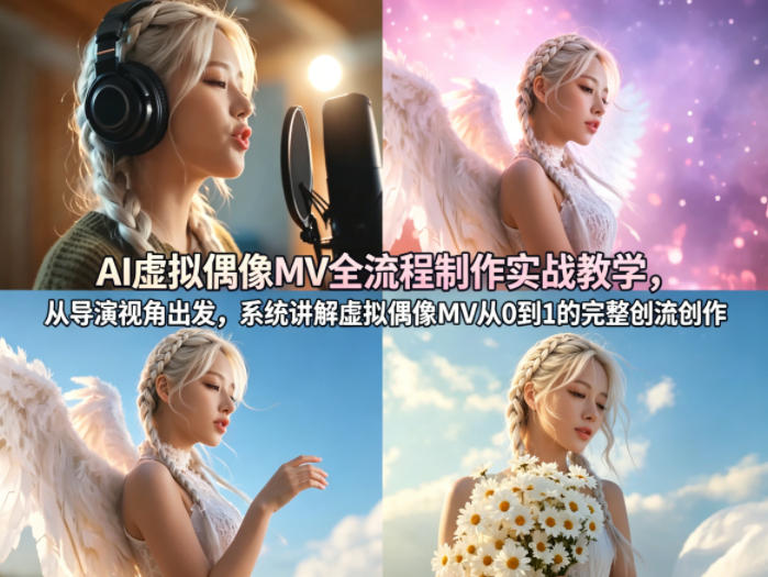 AI虚拟偶像MV全流程制作实战教学，从导演视角出发，系统讲解虚拟偶像MV从0到1的完整创作流程-云顶