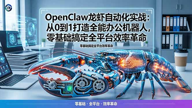 OpenClaw龙虾自动化实战：从0到1打造全能办公机器人，零基础搞定全平台效率革命-云顶