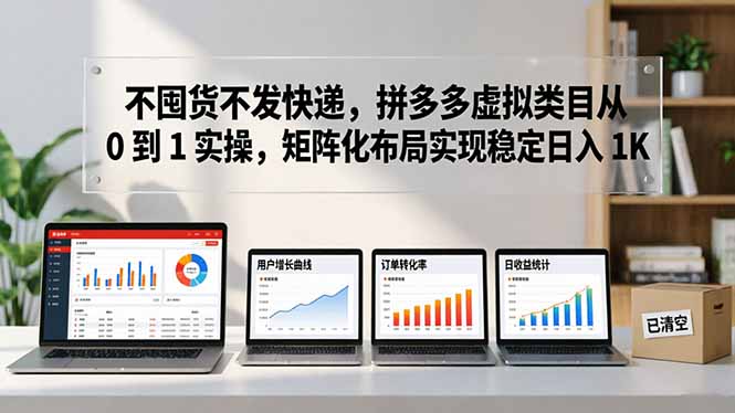 不囤货不发快递，拼多多虚拟类目从 0 到 1 实操，矩阵化布局实现稳定日入 1K-云顶
