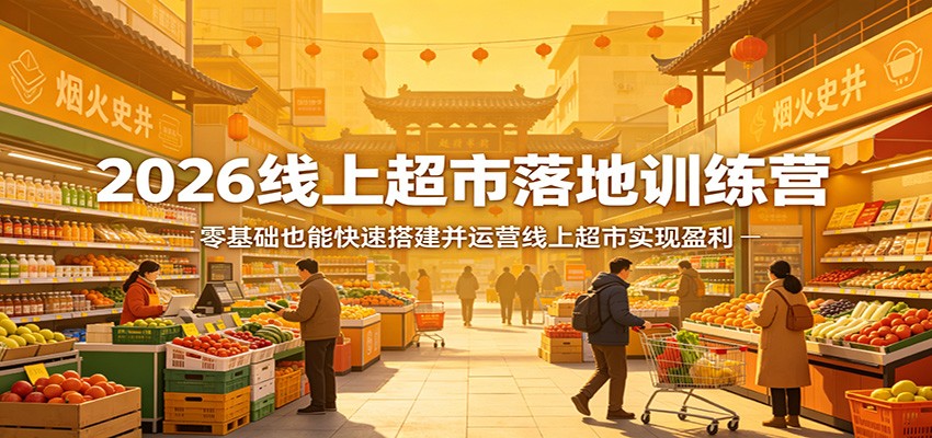 2026线上超市落地训练营，零基础也能快速搭建并运营线上超市实现盈利-云顶