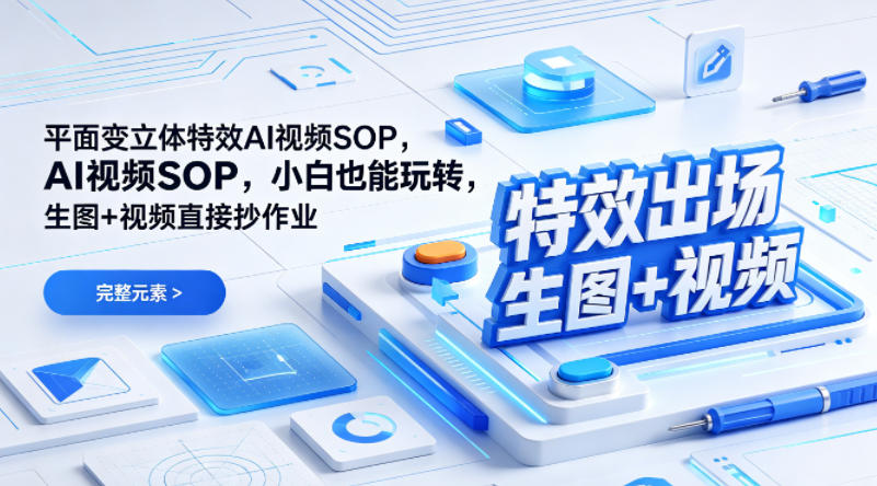 (特效出场)平面变立体特效AI视频SOP，小白也能玩转，生图+视频直接抄作业-云顶