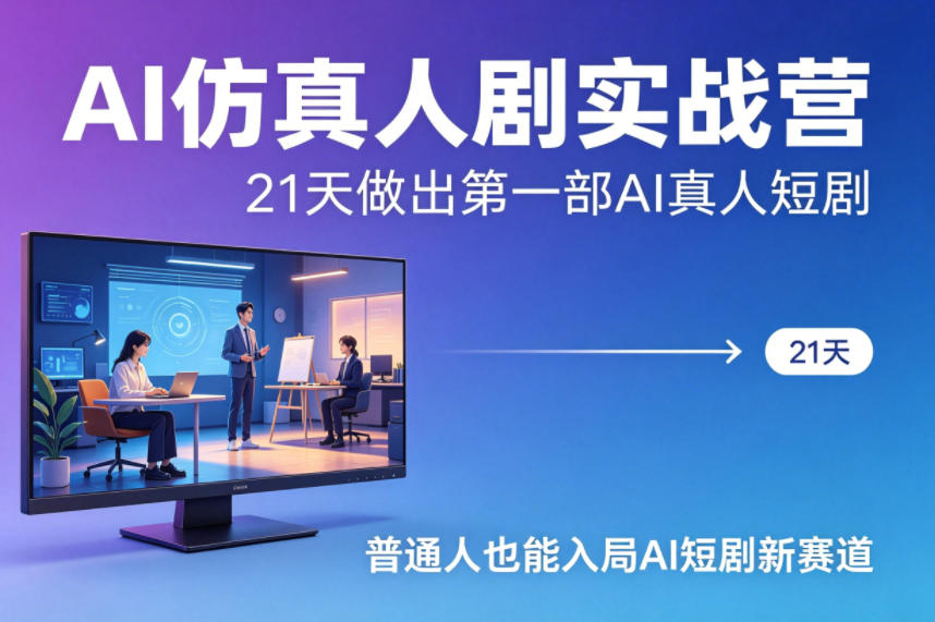 AI仿真人剧实战营，21天做出第一部AI真人短剧，普通人也能入局AI短剧新赛道(更新)-元界