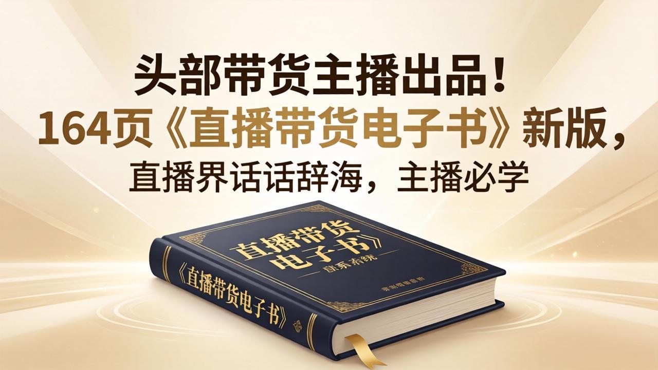 头部带货主播出品！164页《直播带货电子书》新版，直播界话术辞海，主播必学-元界