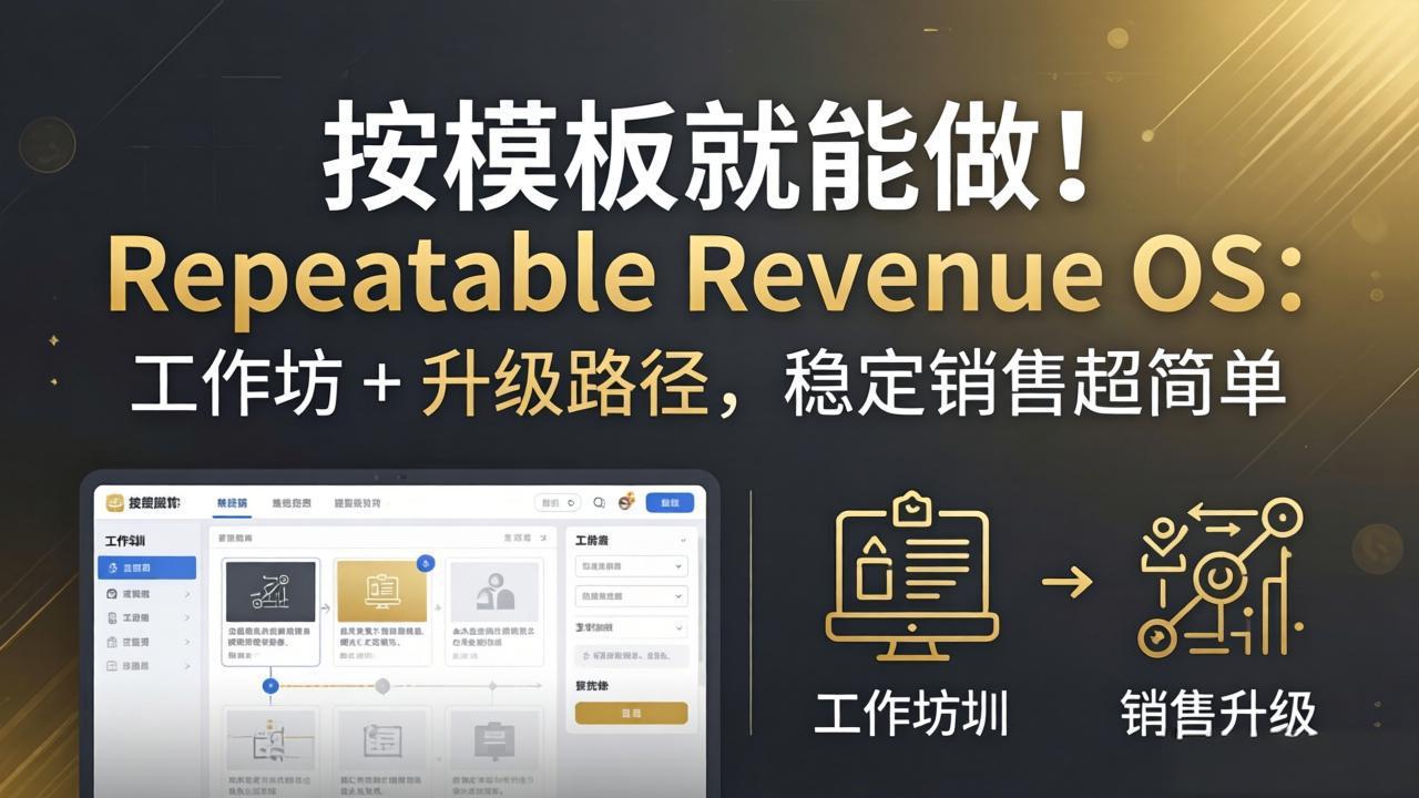 按模板就能做！Repeatable Revenue OS：工作坊 + 升级路径，稳定销售超简单-元界