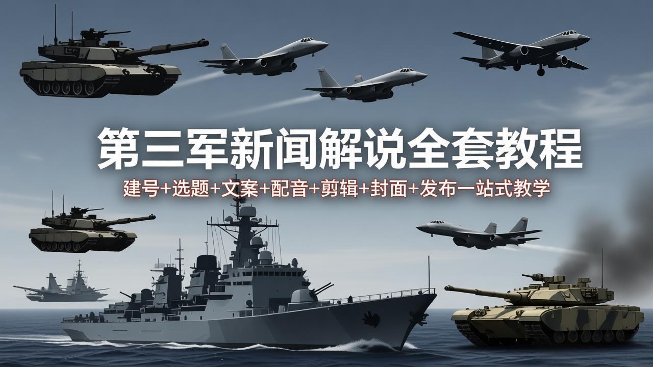 第三军迷新闻解说全套教程：建号+选题+文案+配音+剪辑+封面+发布一站式教学-元界