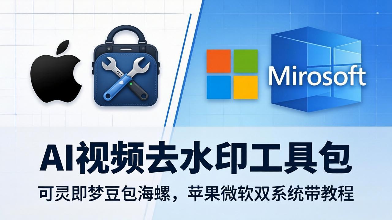 AI视频去水印工具包：可灵即梦豆包海螺，苹果微软双系统带教程-元界