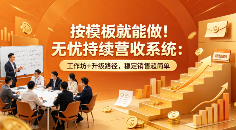 按模板就能做！无忧持续营收系统：工作坊+升级路径，稳定销售超简单【原创双语字幕】-元界