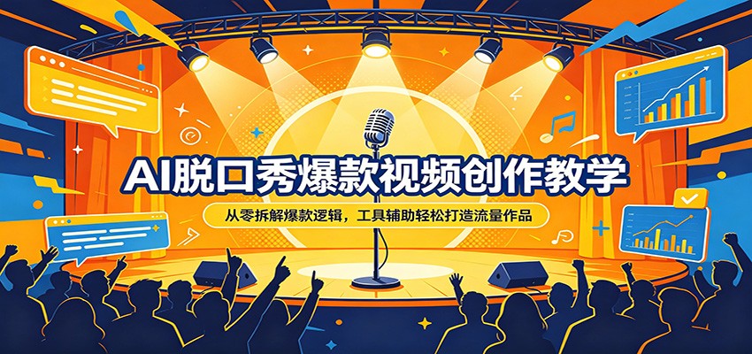AI脱口秀爆款视频创作教学：从零拆解爆款逻辑，工具辅助轻松打造流量作品-元界