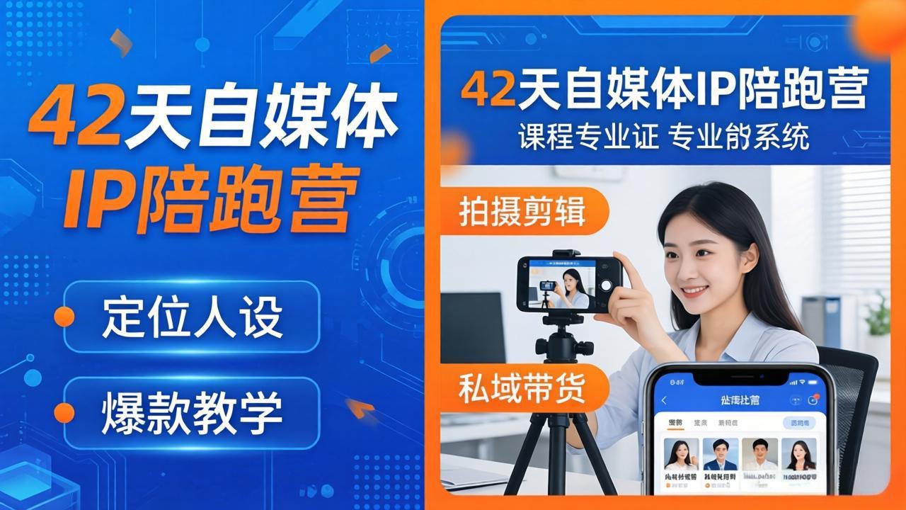 42天自媒体IP陪跑营-26年4月19更新：定位人设爆款全教学，拍摄剪辑私域带货一站式落地-元界