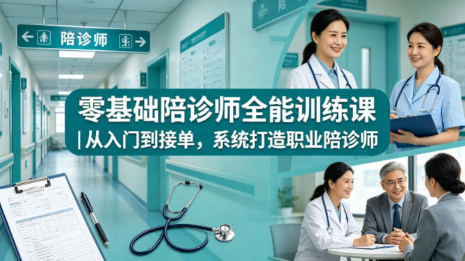零基础陪诊师全能训练课｜从入门到接单，系统打造职业陪诊师-元界