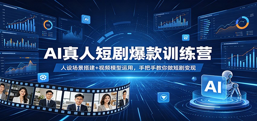 AI真人短剧爆款训练营：人设场景搭建+视频模型运用，手把手教你做短剧变现-元界