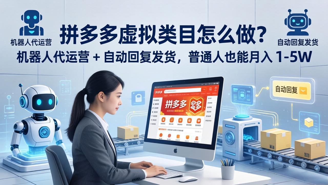 拼多多虚拟类目怎么做？机器人代运营 + 自动回复发货，普通人也能月入 1-5W-元界