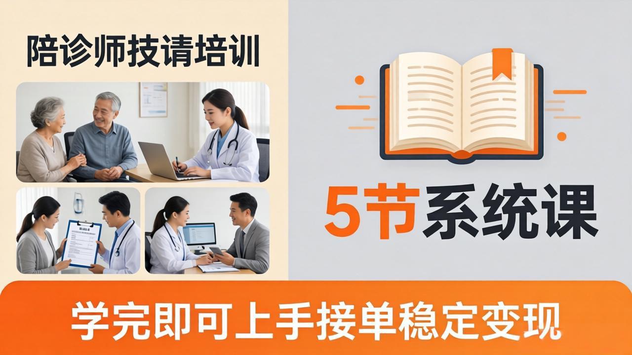 想做陪诊师不知从何下手？5节系统课教你掌握核心技能，学完即可上手接单稳定变现-元界