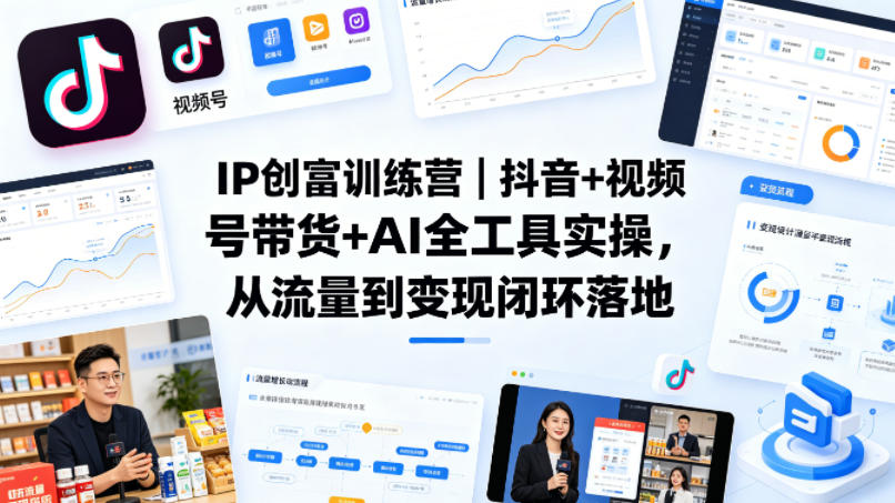IP创富训练营｜抖音+视频号带货+AI全工具实操，从流量到变现闭环落地-元界
