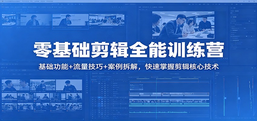 零基础剪辑全能训练营：基础功能+流量技巧+案例拆解，快速掌握剪辑核心技术-元界