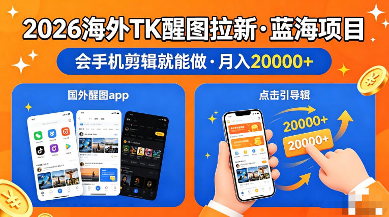 图出海拉新，全网火爆风口项目，只要会简单手机剪辑，轻松上手，当天见收益，日入四位数【揭秘】-元界