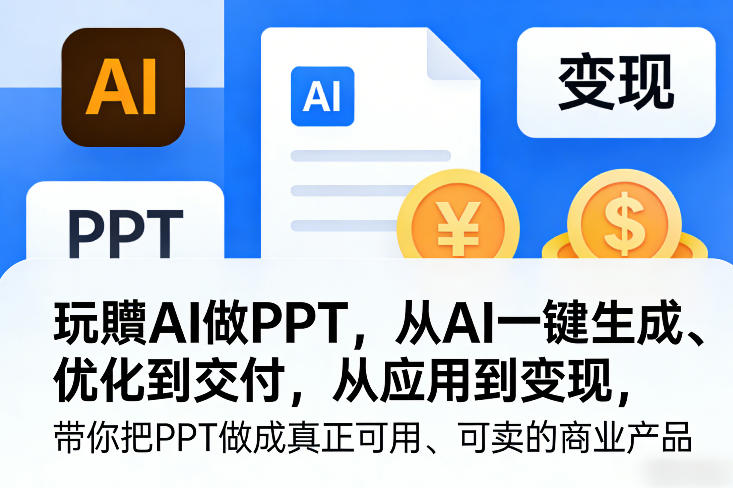 玩賺AI做PPT，从AI一键生成、优化到交付，从应用到变现，带你把PPT做成真正可用、可卖的商业产品(更新0421)-元界