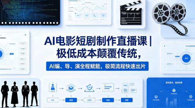 AI电影短剧制作直播课｜极低成本颠覆传统，AI编、导、演全程赋能，极简流程快速出片-元界