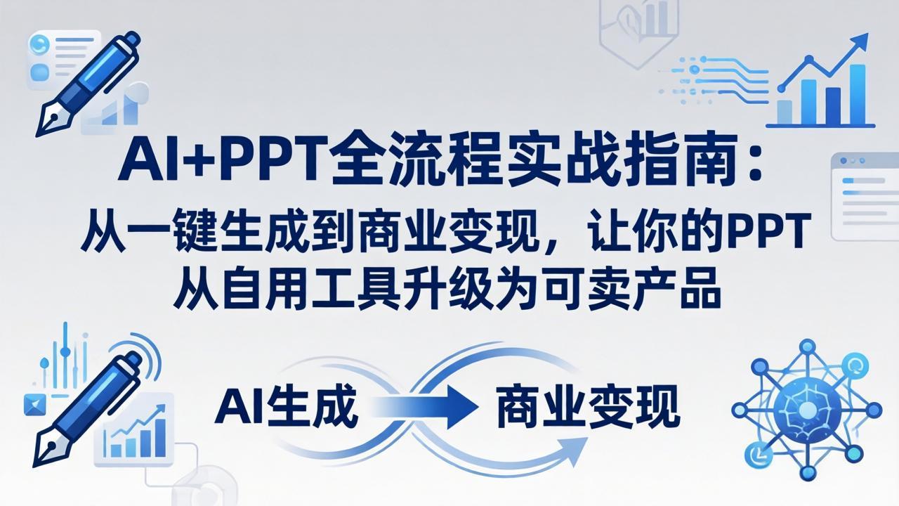 AI+PPT全流程实战指南-更新4月21：从一键生成到商业变现，让你的PPT从自用工具升级为可卖产品-元界