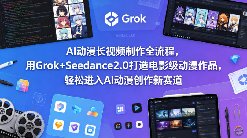 AI动漫长视频制作全流程，用Grok+Seedance2.0打造电影级动漫作品，轻松进入AI动漫创作新赛道-元界