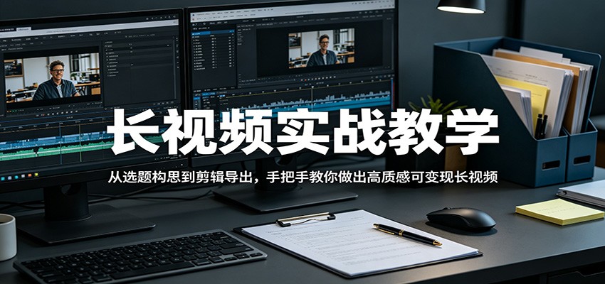 长视频实战教学，从选题构思到剪辑导出，手把手教你做出高质感可变现长视频-元界