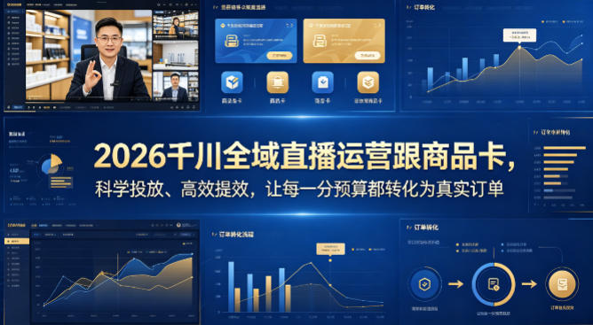 2026千川全域直播运营跟商品卡，科学投放、高效提效，让每一分预算都转化为真实订单-元界