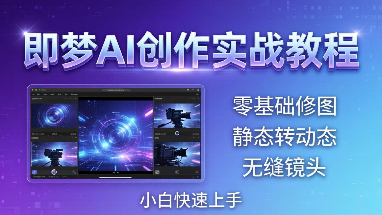 即梦AI创作实战教程，从零基础修图到AI导演，实战教学静态转动态+无缝镜头，小白快速上手-元界