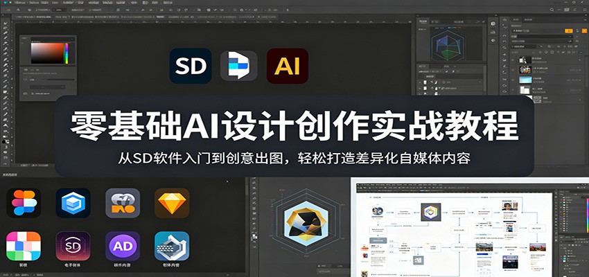 零基础AI设计创作实战教程：从SD软件入门到创意出图，轻松打造差异化自媒体内容-元界