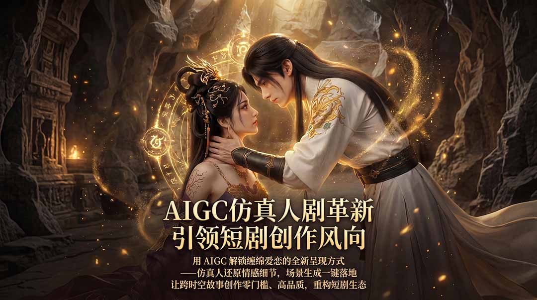 AIGC 仿真人短剧创作革新，解锁仙侠爱恋全新呈现，一键出高质场景，零门槛打造爆款剧集-元界
