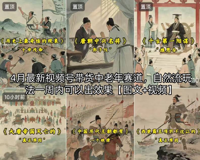 4月最新视频号带货中老年赛道，自然流玩法一周内可以出效果【图文+视频】-元界