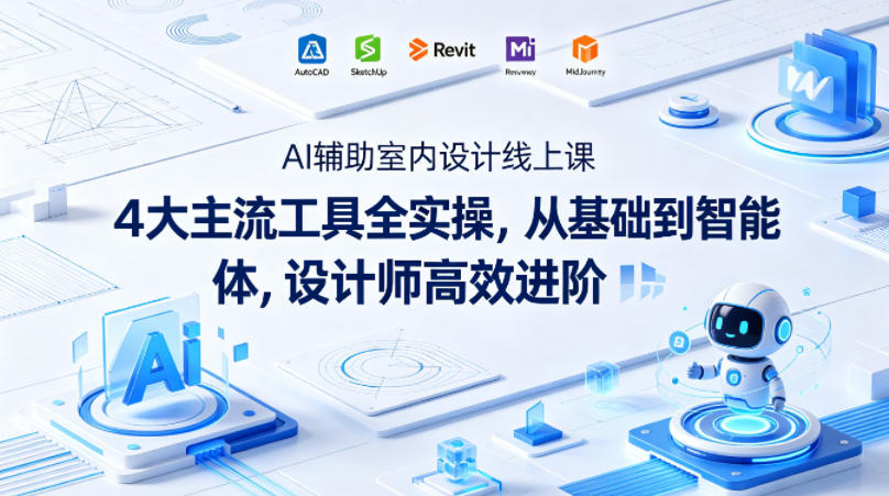 AI辅助室内设计线上课｜4大主流工具全实操，从基础到智能体，设计师高效进阶-元界