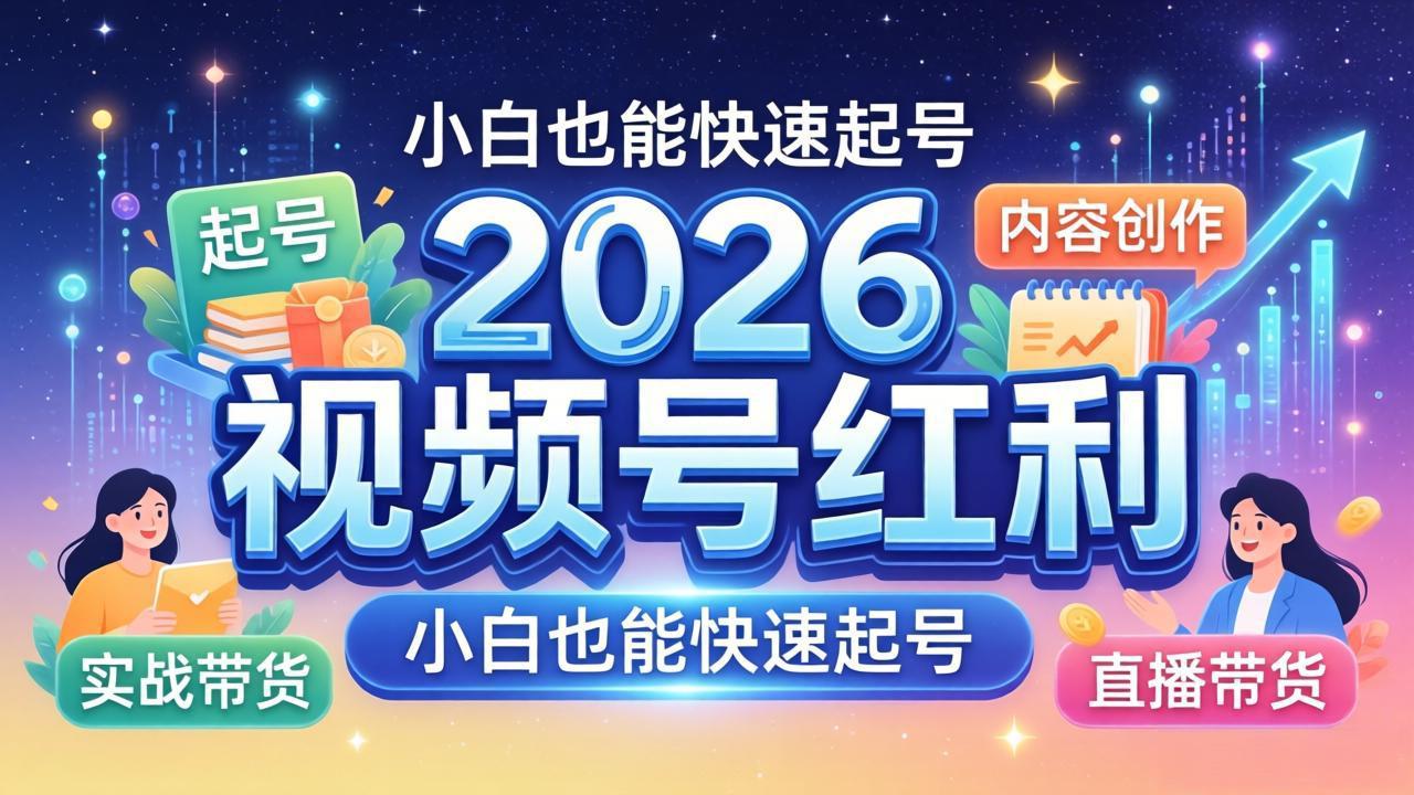 2026视频号红利实战营，大佬亲授起号、内容、直播、IP、投流、私域、矩阵全套落地打法-元界