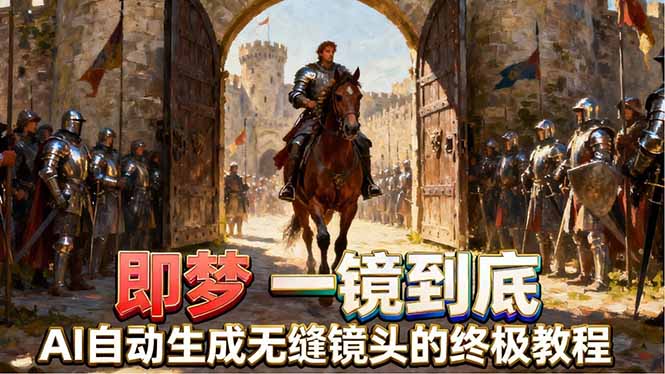 即梦AI一镜到底终极教程，智能补帧+运镜技巧，AI自动生成无缝丝滑长镜头高效出片-元界