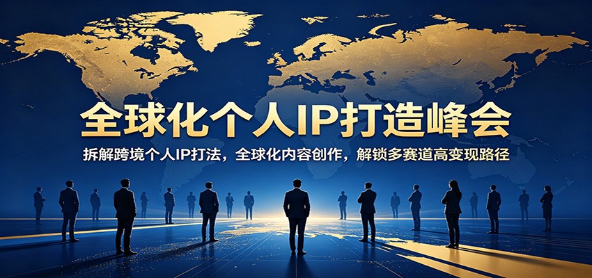 全球化个人IP打造峰会：拆解跨境个人IP打法，全球化内容创作，解锁多赛道高变现路径-元界