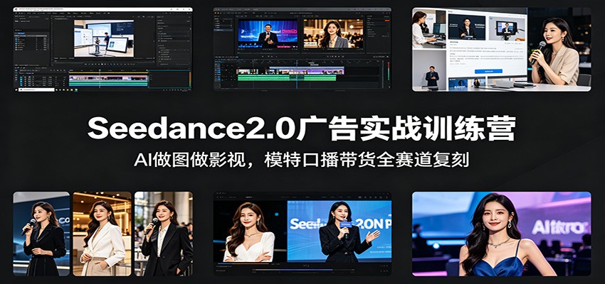 Seedance2.0广告实战训练营：AI做图做影视，模特口播带货全赛道复刻-元界