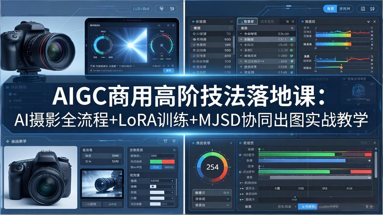 AIGC商用高阶技法落地课：AI摄影全流程+LoRA训练+MJSD协同出图实战教学-元界