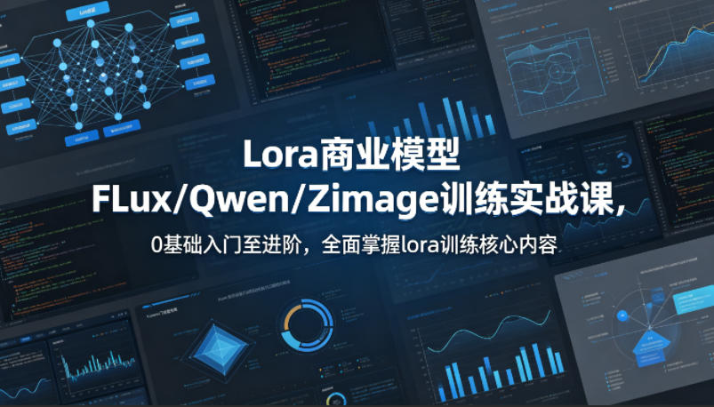 系统性学习Lora商业模型FLux／Qwen／Zimage训练实战课，0基础入门至进阶，全面掌握lora训练核心内容-元界
