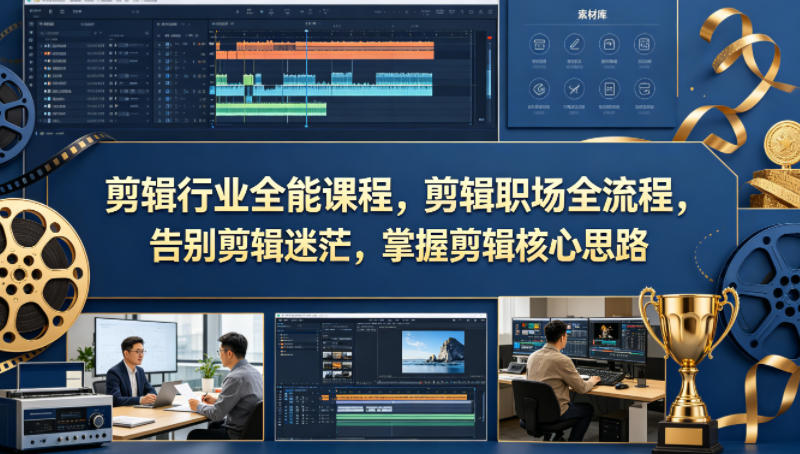 剪辑行业全能课程，剪辑职场全流程，告别剪辑迷茫，掌握剪辑核心思路-元界