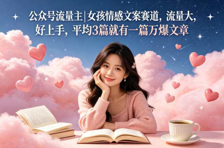 公众号流量主女孩情感文案赛道，流量大，好上手，平均3篇就有一篇万爆文章-元界