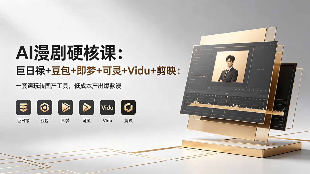 AI漫剧硬核课：巨日禄+豆包+即梦+可灵+Vidu+剪映：一套课玩转国产工具，低成本产出爆款漫剧-元界