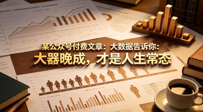 某公众号付费文章：大数据告诉你：大器晚成，才是人生常态-元界
