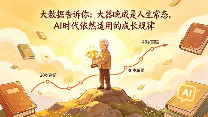 付费文章：大数据告诉你：大器晚成是人生常态，AI 时代依然适用的成长规律-元界